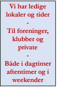 Ledige lokaler og tider til alle